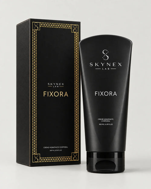 FIXORA — visualização ilustrativa da embalagem SKYNEX LAB