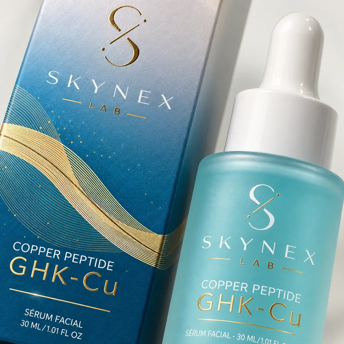 Sérum GHK-Cu — imagem de campanha SKYNEX LAB